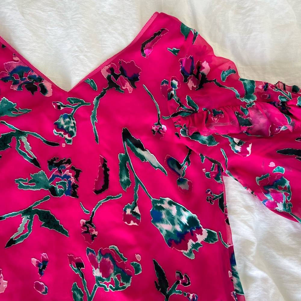 Tanya Taylor fuchsia floral top